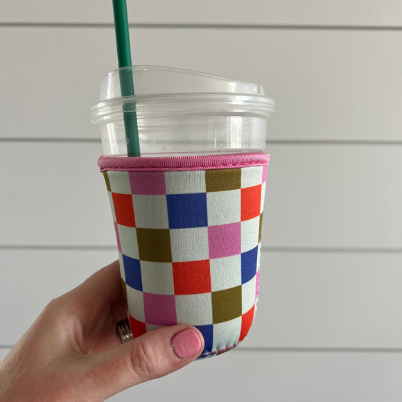 Colorful Checks Drink Sleeve Small