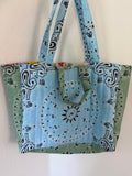 Blue Green Teacher Bandana Tote