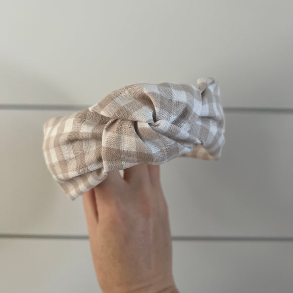 Knotted Greige Gingham