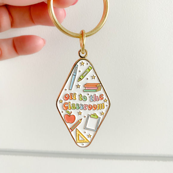 GOLD Off to the Classroom Keychain